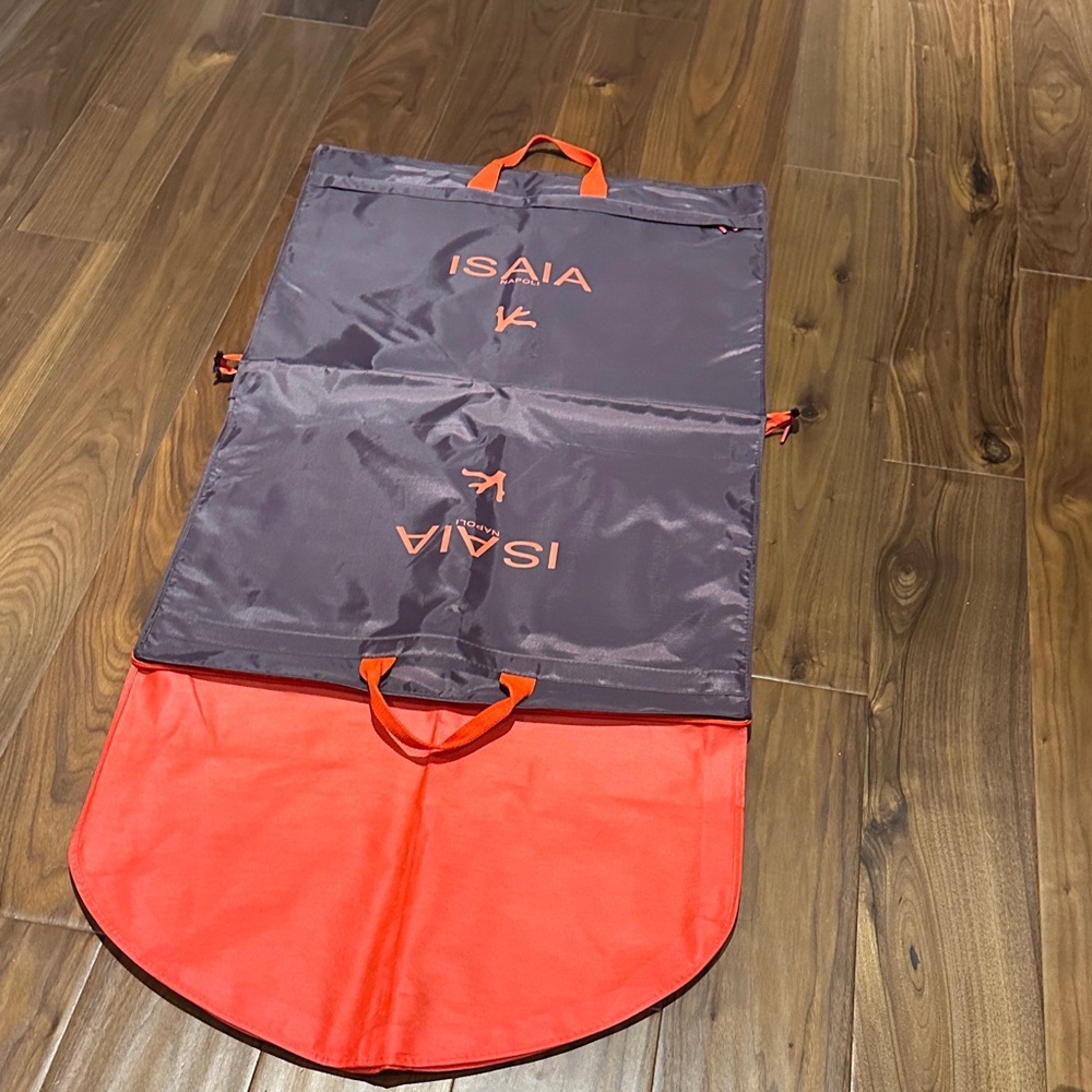 BNWOT Isaia Gray and Red Travel Garment Bag